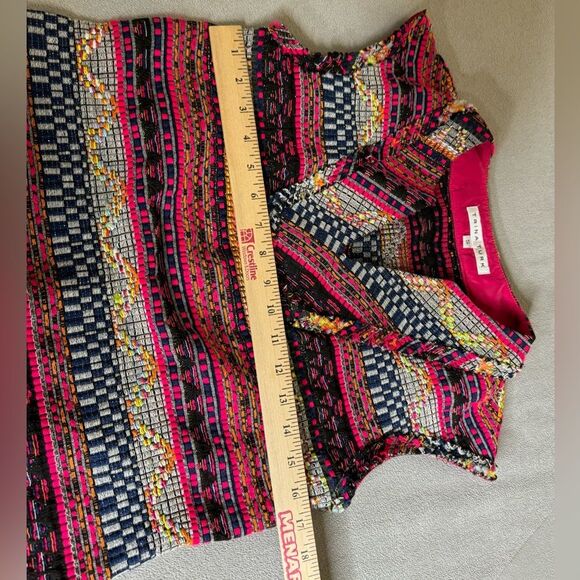 Trina Turk Cap-Sleeve Tweed Box Top Size S women’s - Picture 8 of 16